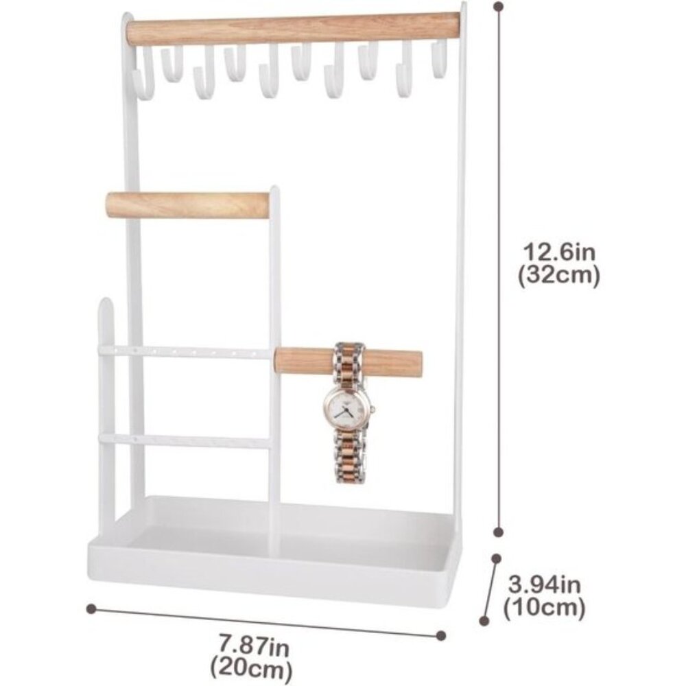 New 4-Tier Jewelry Organizer Stand, Aesthetic Necklace & Ring Holder Rack - Picture 7 of 12